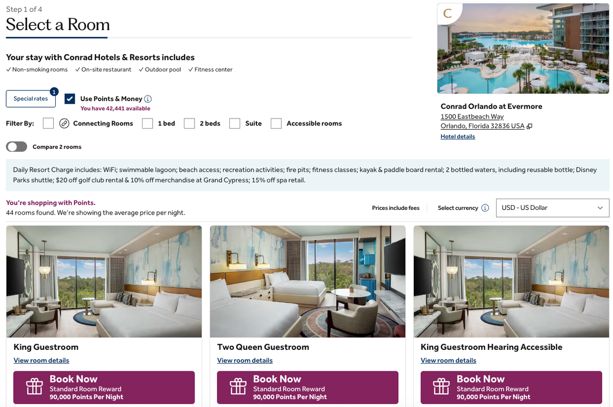 Screenshot 2025 10 28 at 11.12.39 AM Conrad Orlando Evermore award rates